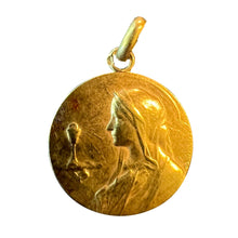 Load image into Gallery viewer, Antique French Jampolsky Virgin Mary Communion 18K Yellow Gold Medal Pendant
