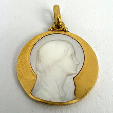 Load image into Gallery viewer, French Becker Virgin Mary Mother of Pearl 18K Yellow Gold Charm Pendant
