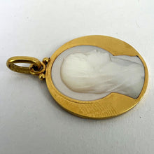 Load image into Gallery viewer, French Becker Virgin Mary Mother of Pearl 18K Yellow Gold Charm Pendant