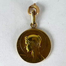 Load image into Gallery viewer, French Vernon 18K Yellow Gold Virgin Mary Virgo Purissima Medal Pendant