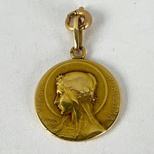 Load image into Gallery viewer, French Vernon 18K Yellow Gold Virgin Mary Virgo Purissima Medal Pendant