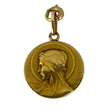 Load image into Gallery viewer, French Vernon 18K Yellow Gold Virgin Mary Virgo Purissima Medal Pendant