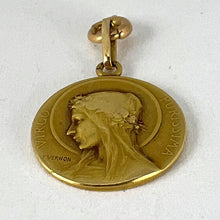 Load image into Gallery viewer, French Vernon 18K Yellow Gold Virgin Mary Virgo Purissima Medal Pendant