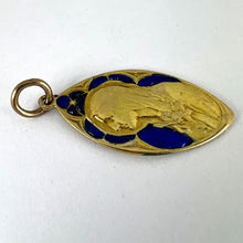 Load image into Gallery viewer, French Guilbert Virgin Mary Plique A Jour Enamel 18K Yellow Gold Pendant Medal