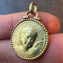 Load image into Gallery viewer, Antique French Descamps Cherub Angel 18K Yellow Gold Charm Pendant Medal