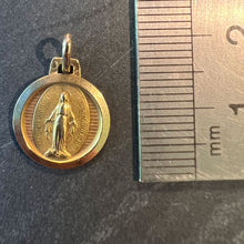 Load image into Gallery viewer, French Virgin Mary Miraculous Medal 18K Yellow Gold Charm Medal Pendant