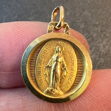 Load image into Gallery viewer, French Virgin Mary Miraculous Medal 18K Yellow Gold Charm Medal Pendant