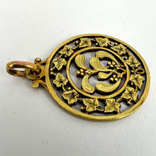 Load image into Gallery viewer, French Forever Love Mistletoe Ivy 18K Yellow Gold Charm Pendant