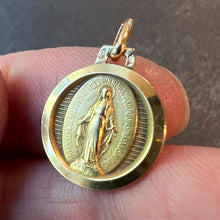 Load image into Gallery viewer, French Virgin Mary Miraculous Medal 18K Yellow Gold Charm Medal Pendant