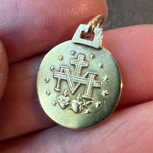 Load image into Gallery viewer, French Virgin Mary Miraculous Medal 18K Yellow Gold Charm Medal Pendant