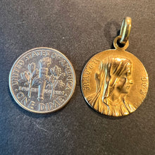 Load image into Gallery viewer, French Bouloux Virgin Mary Mater Dei 18K Yellow Gold Medal Pendant