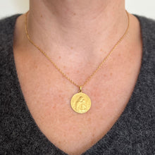 Load image into Gallery viewer, French 18K Yellow Gold Madonna and Child Medal Pendant