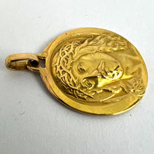 Load image into Gallery viewer, French Charl 18K Yellow Gold Jesus Christ Crown of Thorns Medal Charm Pendant