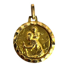 Load image into Gallery viewer, Vintage French St Christopher 18K Yellow Gold Charm Pendant