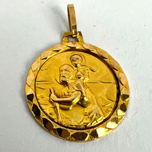 Load image into Gallery viewer, Vintage French St Christopher 18K Yellow Gold Charm Pendant