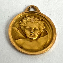 Load image into Gallery viewer, French Grun Raphael’s Cherub 18K Yellow Gold Medal Pendant
