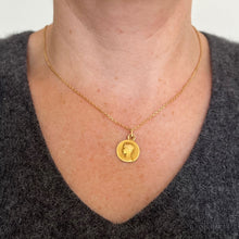 Load image into Gallery viewer, French Vernon 18K Yellow Gold Virgin Mary Virgo Purissima Medal Pendant