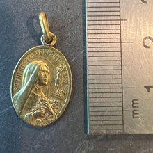 Load image into Gallery viewer, French Brandt 18K Yellow Gold St Therese Religious Saint Medal Pendant