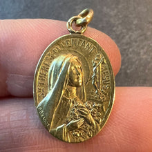 Load image into Gallery viewer, French Brandt 18K Yellow Gold St Therese Religious Saint Medal Pendant