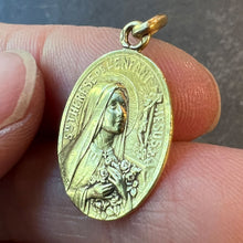 Load image into Gallery viewer, French Brandt 18K Yellow Gold St Therese Religious Saint Medal Pendant