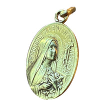 Load image into Gallery viewer, French Brandt 18K Yellow Gold St Therese Religious Saint Medal Pendant