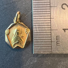 Load image into Gallery viewer, French 18K Yellow Gold St Therese Religious Saint Medal Pendant Charm