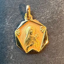 Load image into Gallery viewer, French 18K Yellow Gold St Therese Religious Saint Medal Pendant Charm