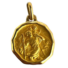 Load image into Gallery viewer, Augis Grun French Saint Christopher 18K Yellow Gold Charm Pendant