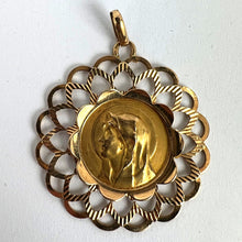 Load image into Gallery viewer, French Piaget Virgin Mary Frame 18K Yellow Gold Medal Charm Pendant