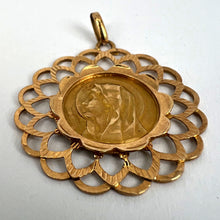 Load image into Gallery viewer, French Piaget Virgin Mary Frame 18K Yellow Gold Medal Charm Pendant