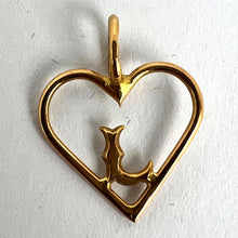 Load image into Gallery viewer, French 18K Yellow Gold Love Heart Initial L Charm Pendant