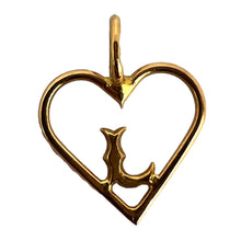Load image into Gallery viewer, French 18K Yellow Gold Love Heart Initial L Charm Pendant