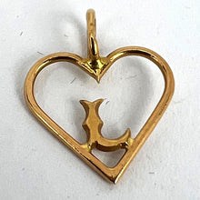 Load image into Gallery viewer, French 18K Yellow Gold Love Heart Initial L Charm Pendant
