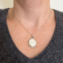 Load image into Gallery viewer, French Virgin Mary Mother of Pearl 18K White Gold Pearl Charm Pendant