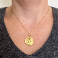 Load image into Gallery viewer, French Tricard St Christopher Tempestate Securitas 18K Yellow Gold Pendant Medal