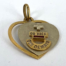 Load image into Gallery viewer, Augis French Plus Qu’Hier Heart Ruby 18K Yellow White Gold Love Charm Pendant