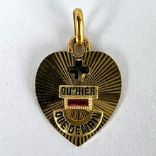Load image into Gallery viewer, French Augis Plus Qu’Hier Heart 18K Yellow White Gold Enamel Ruby Love Pendant