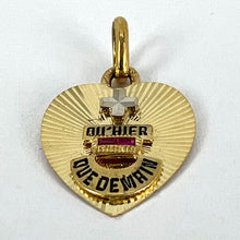 Load image into Gallery viewer, French Augis Plus Qu’Hier Heart 18K Yellow White Gold Enamel Ruby Love Pendant