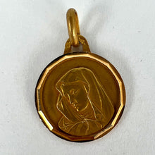 Load image into Gallery viewer, French Virgin Mary 18K Yellow Gold Medal Charm Pendant