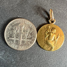 Load image into Gallery viewer, Antique French Rasumny Saint Christopher 18K Yellow Gold Medal Pendant