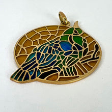 Load image into Gallery viewer, French Bird Plique A Jour Enamel 18K Yellow Gold Pendant Medal