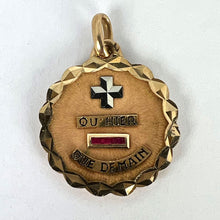 Load image into Gallery viewer, Augis French More Than Yesterday Ruby 18K Yellow White Gold Love Charm Pendant