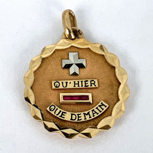 Load image into Gallery viewer, Augis French More Than Yesterday Ruby 18K Yellow White Gold Love Charm Pendant