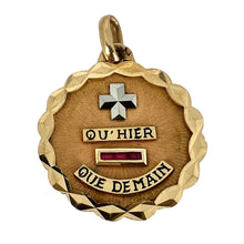 Load image into Gallery viewer, Augis French More Than Yesterday Ruby 18K Yellow White Gold Love Charm Pendant