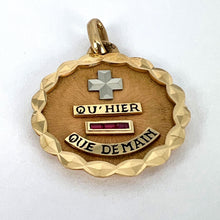 Load image into Gallery viewer, Augis French More Than Yesterday Ruby 18K Yellow White Gold Love Charm Pendant