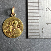 Load image into Gallery viewer, Antique French Rasumny Saint Joseph Jesus Christ 18K Yellow Gold Medal Pendant