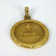 Load image into Gallery viewer, Augis French Plus Qu’Hier More Than Yesterday 18K Yellow Gold Love Medal Pendant