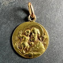 Load image into Gallery viewer, Antique French Rasumny Saint Joseph Jesus Christ 18K Yellow Gold Medal Pendant