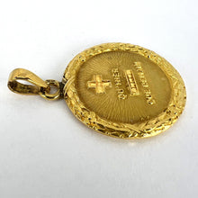 Load image into Gallery viewer, Augis French Plus Qu’Hier More Than Yesterday 18K Yellow Gold Love Medal Pendant