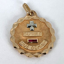 Load image into Gallery viewer, Augis French More Than Yesterday Ruby 18K Rose White Gold Love Charm Pendant